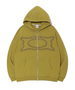 WORMHOLE LOGO HOODIE ZIP-UP OLIVE