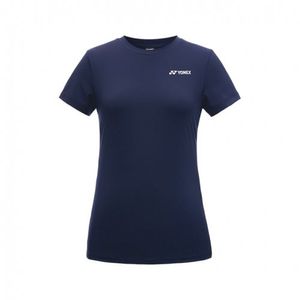 239TR012F 다크 네이비 여성용 레터링 포인트 반팔 티셔츠