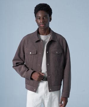 스탠다드 스웨이드 트러커 자켓 (다크 브라운)