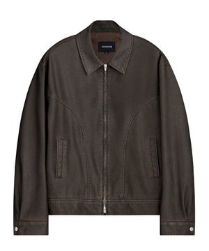 오버핏 커브드 블루종 자켓 (브라운)