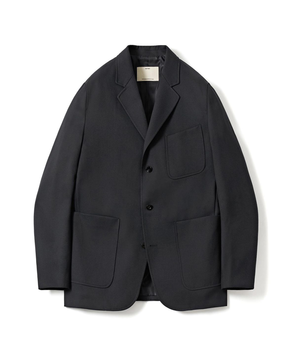 포터리(POTTERY) Fine Wool Sports Jacket Superior Wool 100 s Washable Gabardine Cloth (Dark Gray)