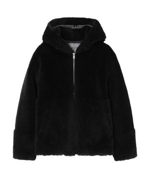리얼 양털 후디드 자켓 [블랙]