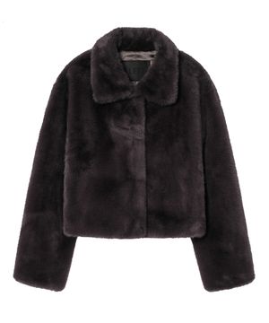 페이크 퍼 크롭 자켓 [퍼플]