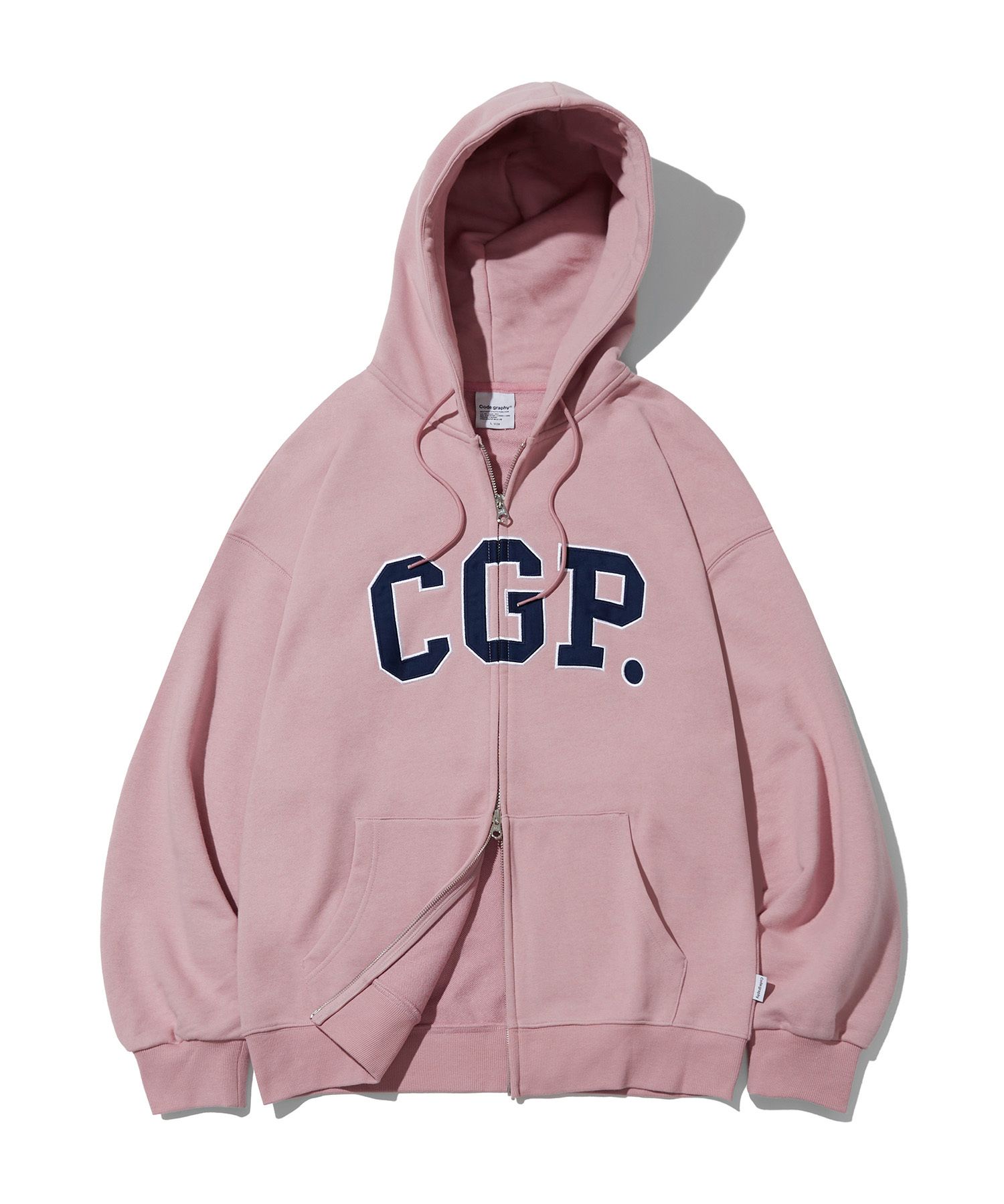 MUSINSA公式 | Codegraphy CGP Arch Logo Hoodie Zip-up_Indie Pink