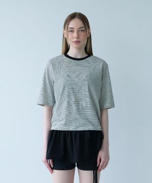 basic strip Tee - ivory