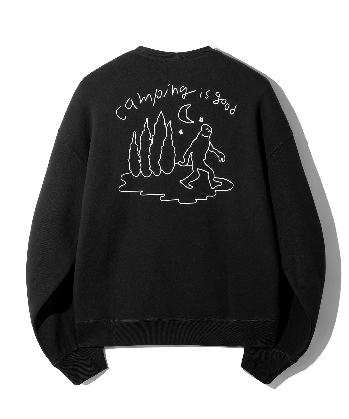 그루브라임(GROOVE RHYME) CAMPING IS GOOD SWEATSHIRT (BLACK) [LRSFCTM738M]