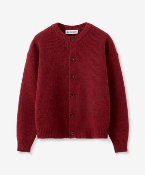 그레이스 울 리브 니트 가디건_마호가니레드