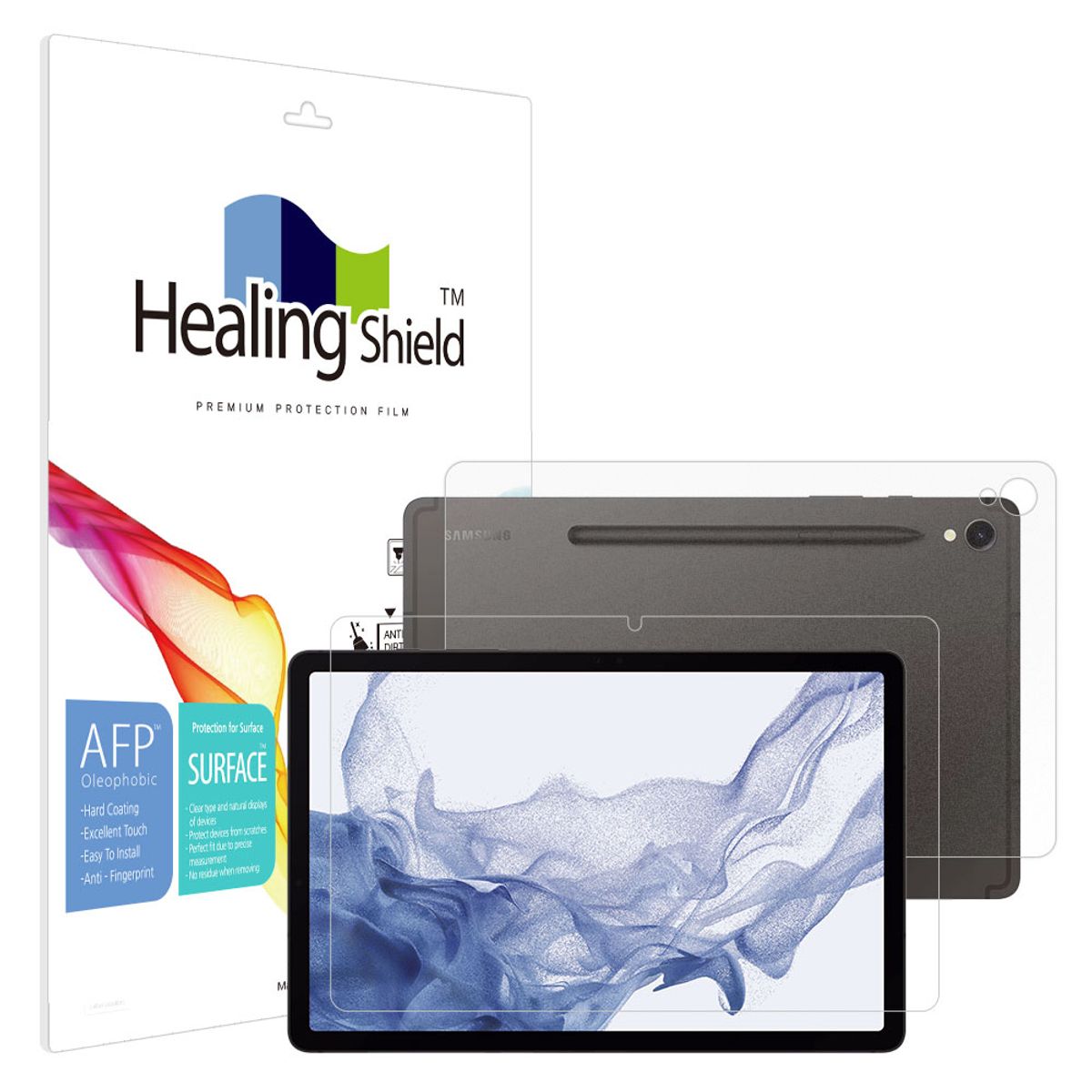 힐링쉴드(HEALINGSHIELD) 갤럭시탭S9 올레포빅 액정보호필름1매 후면1매