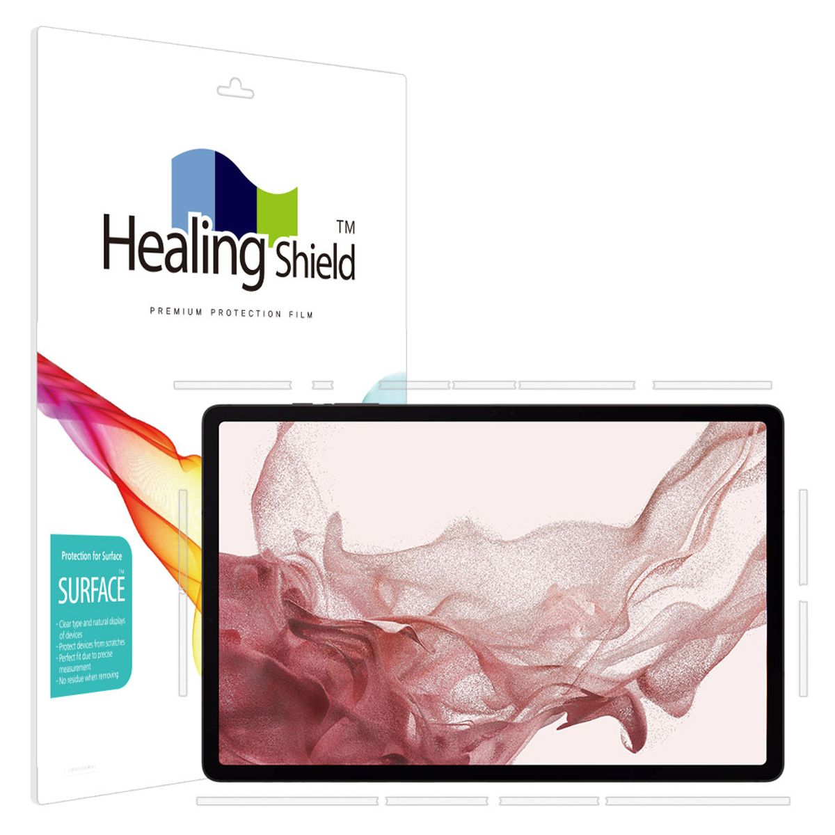 힐링쉴드(HEALINGSHIELD) 갤럭시탭S9 플러스 무광 측면테두리 보호필름 2매