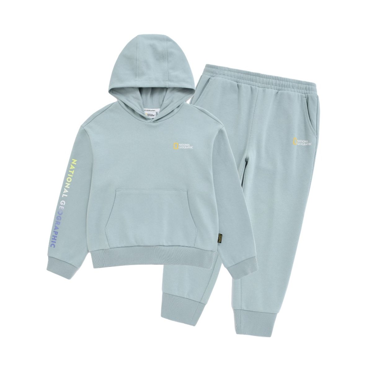 내셔널지오그래픽 키즈(NATIONAL GEOGRAPHIC KIDS) K223GPB810 여아 오버핏 후드/팬츠 셋업 ASH MINT