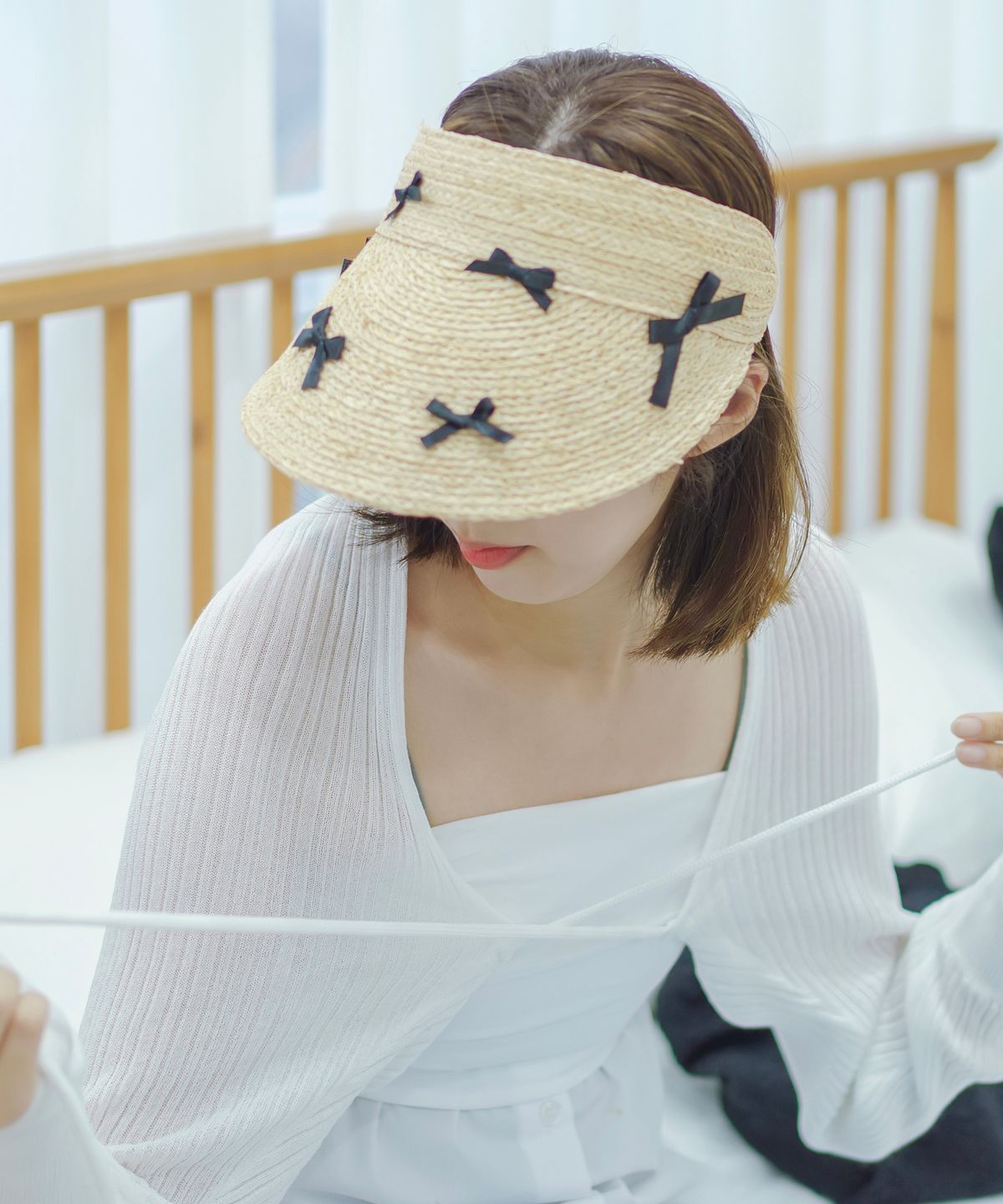 소다몬(SODAMON) 미민 오뜨 리본썬캡 2colors