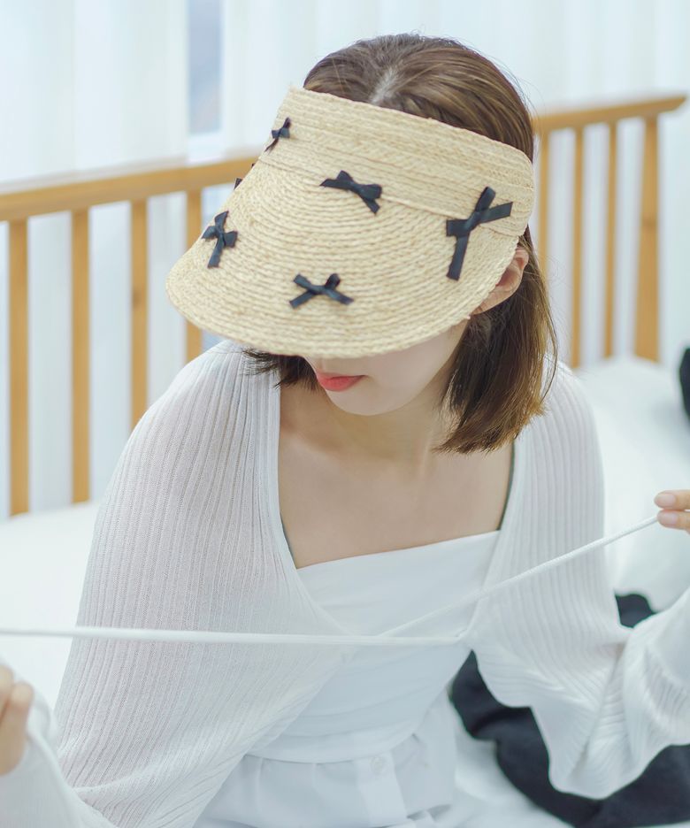 미민 오뜨 리본썬캡 2colors