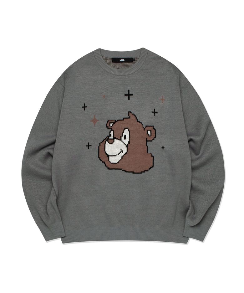 BEAR KNIT SWEATER heather gray