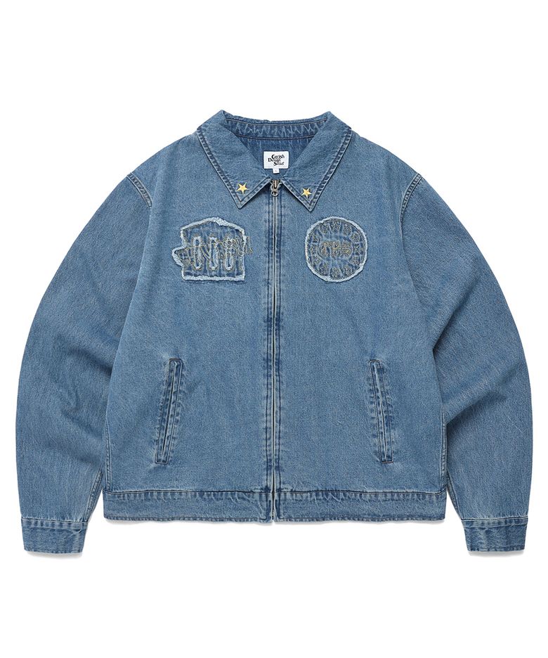 DENIM RAWCUT EMB JACKET BLUE(CV2DFUB902A)
