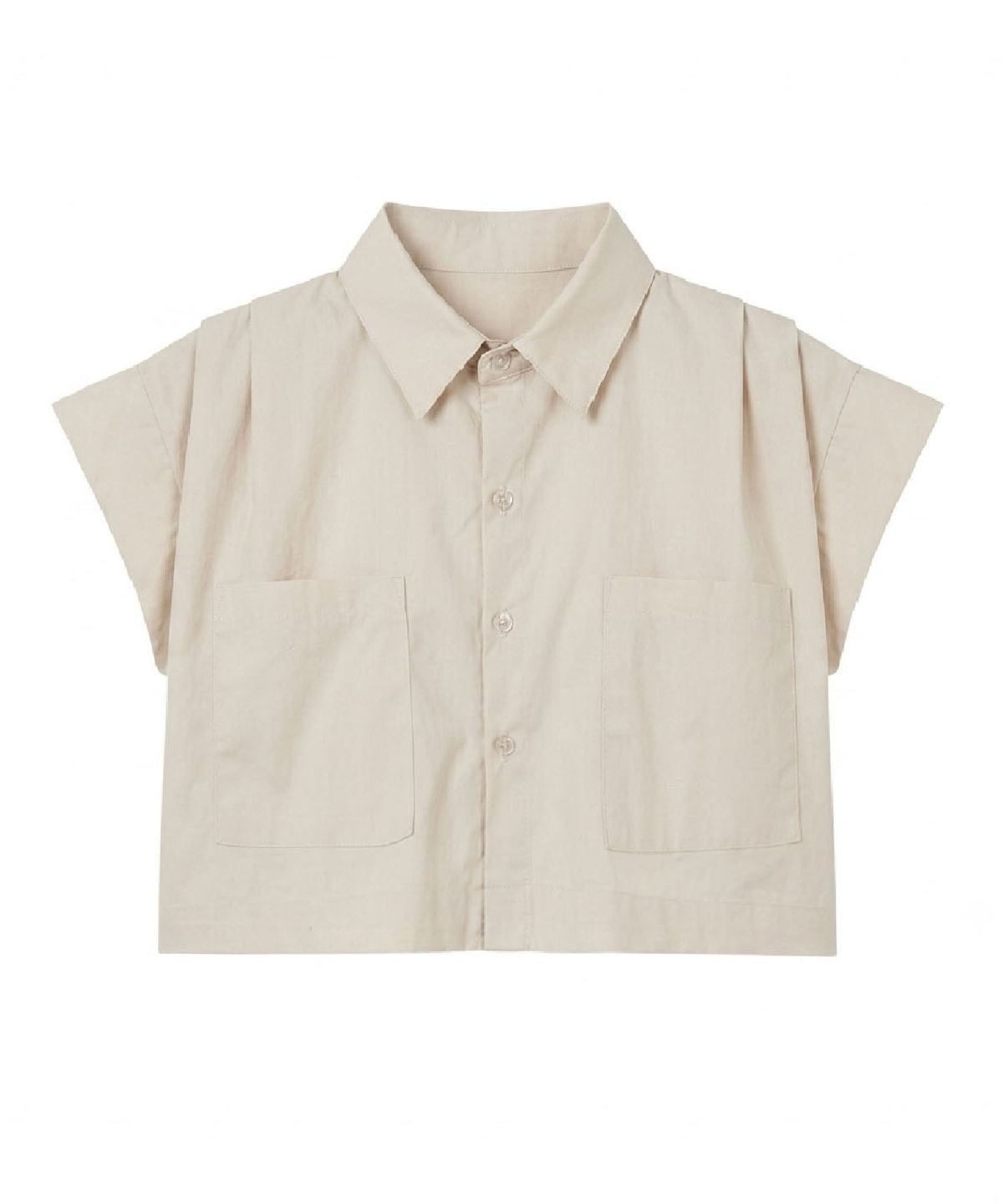 무아르모아(MOIREMOA) crop pocket shirt -beige