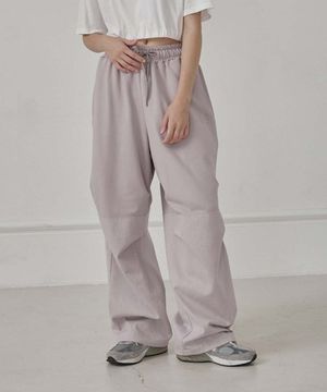 two-tuck wide sweat pants-light purple