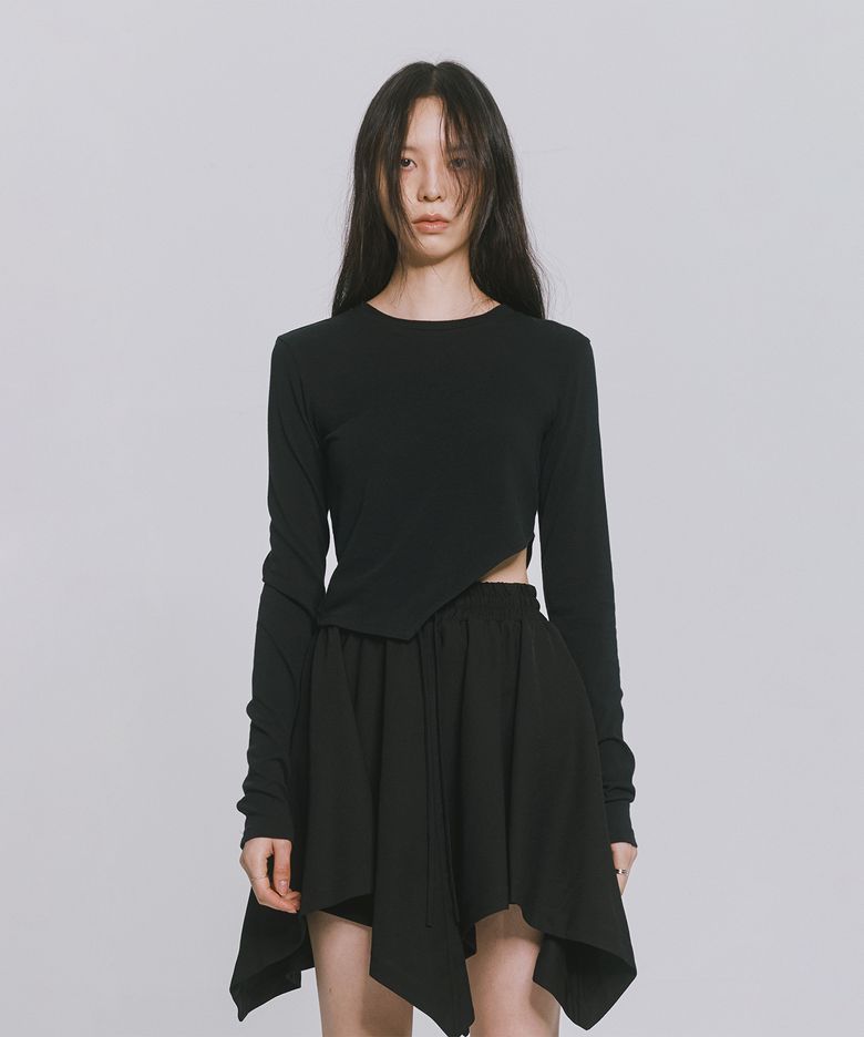 SIDE CUTTING LONG SLEEVE BLACK