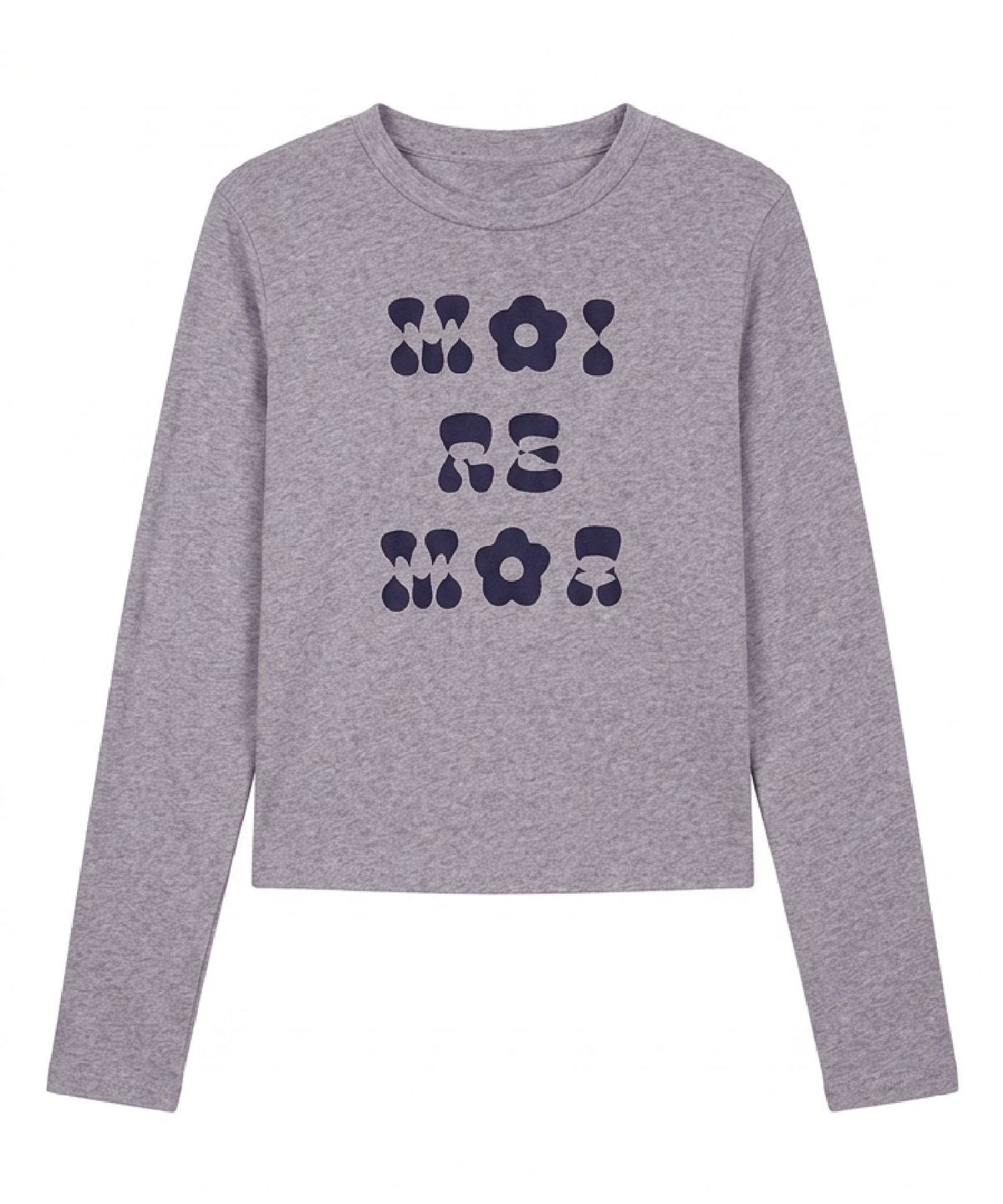 무아르모아(MOIREMOA) Flower Slab Tee-blue