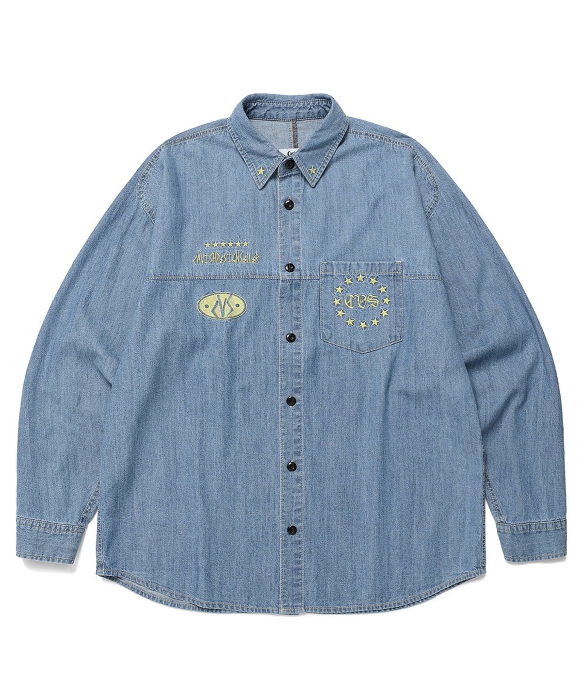 카비시(CAVISH) CVS WASHED DENIM SHIRT BLUE(CV2DFUW301A)