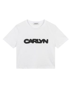 Blur Logo Cropped T-shirts 블러 로고 크롭 티셔츠 T73101010 White