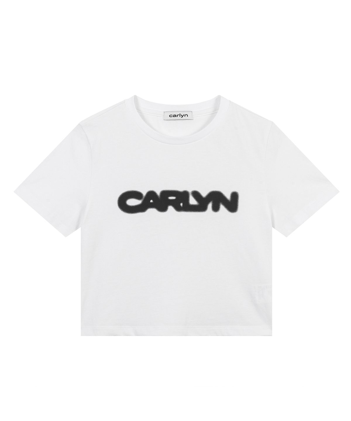 칼린(CARLYN) 블러 로고 크롭 티셔츠 T73101010 White