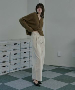 String Corduroy Pants-ivory