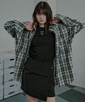 low rise wrap skirt - black