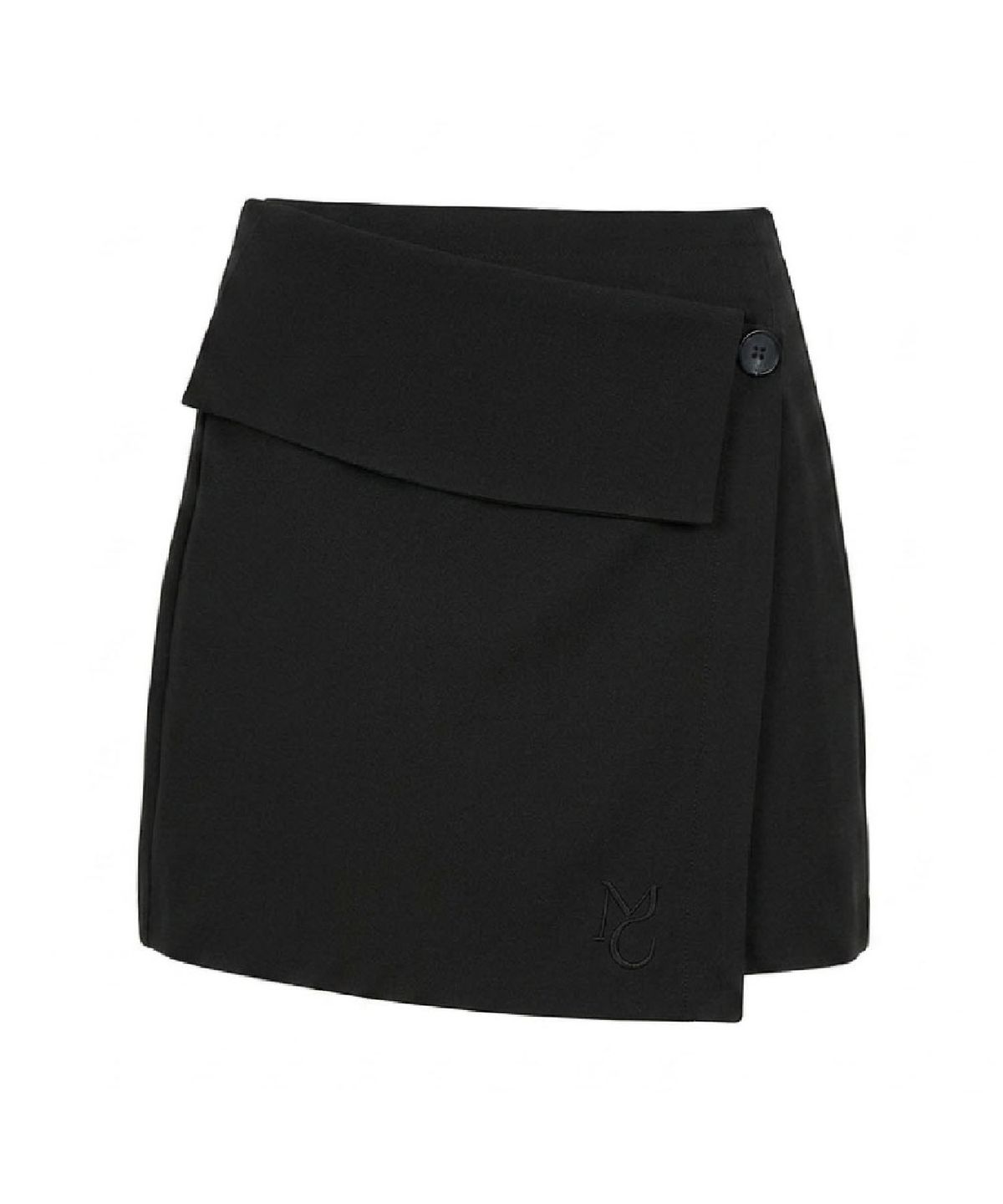 무아르모아(MOIREMOA) low rise wrap skirt - black