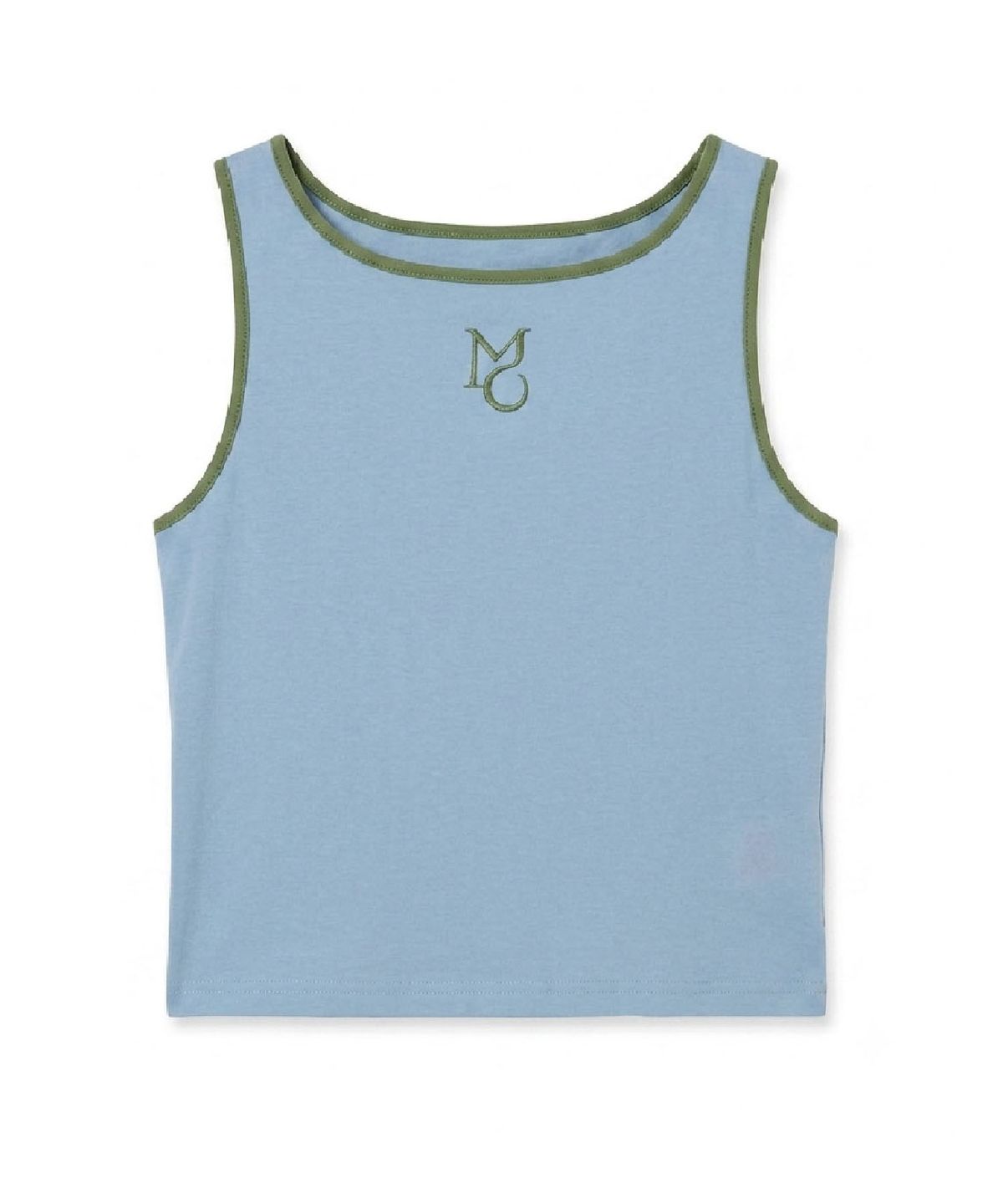 무아르모아(MOIREMOA) two-way logo sleeveless - blue