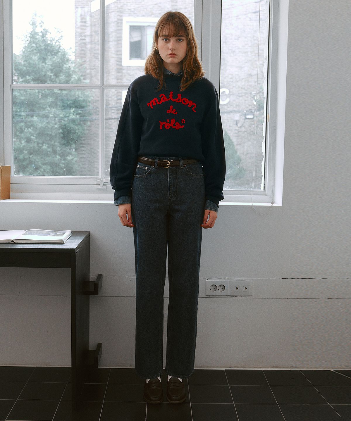 로라로라(ROLAROLA) BASIC TAPERED FIT DENIM BLUE