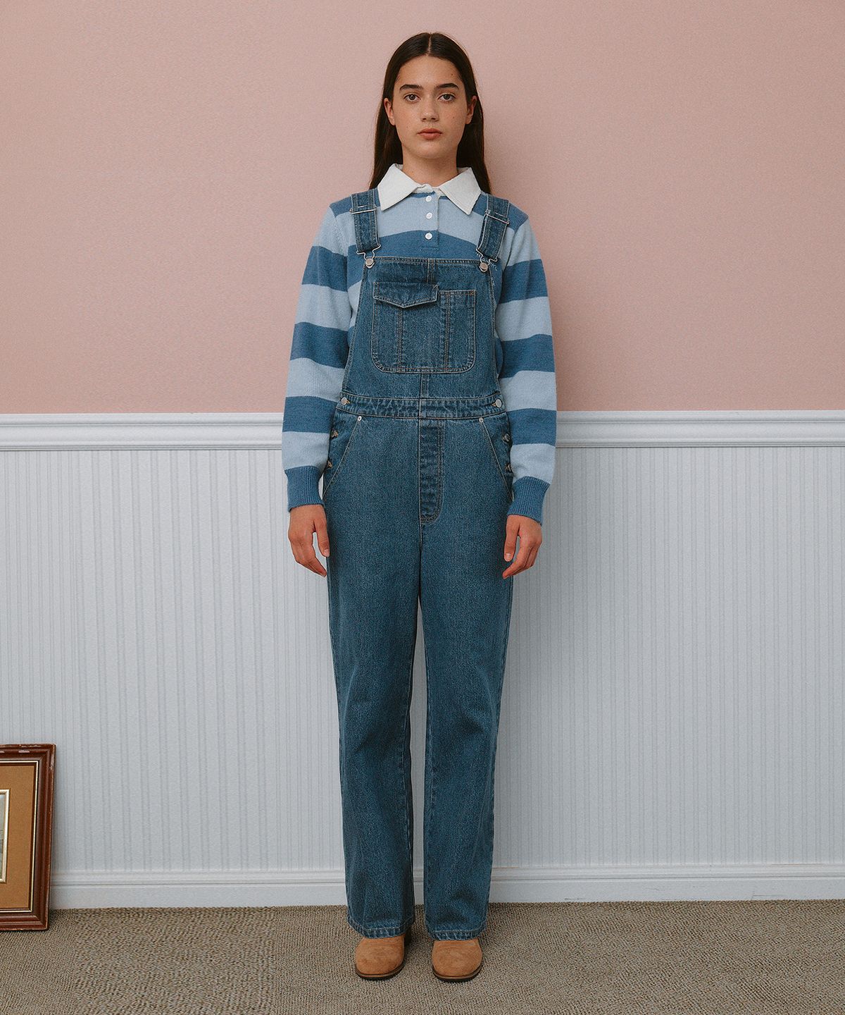 로라로라(ROLAROLA) POCKET DETAILED OVERALL PANTS BLUE