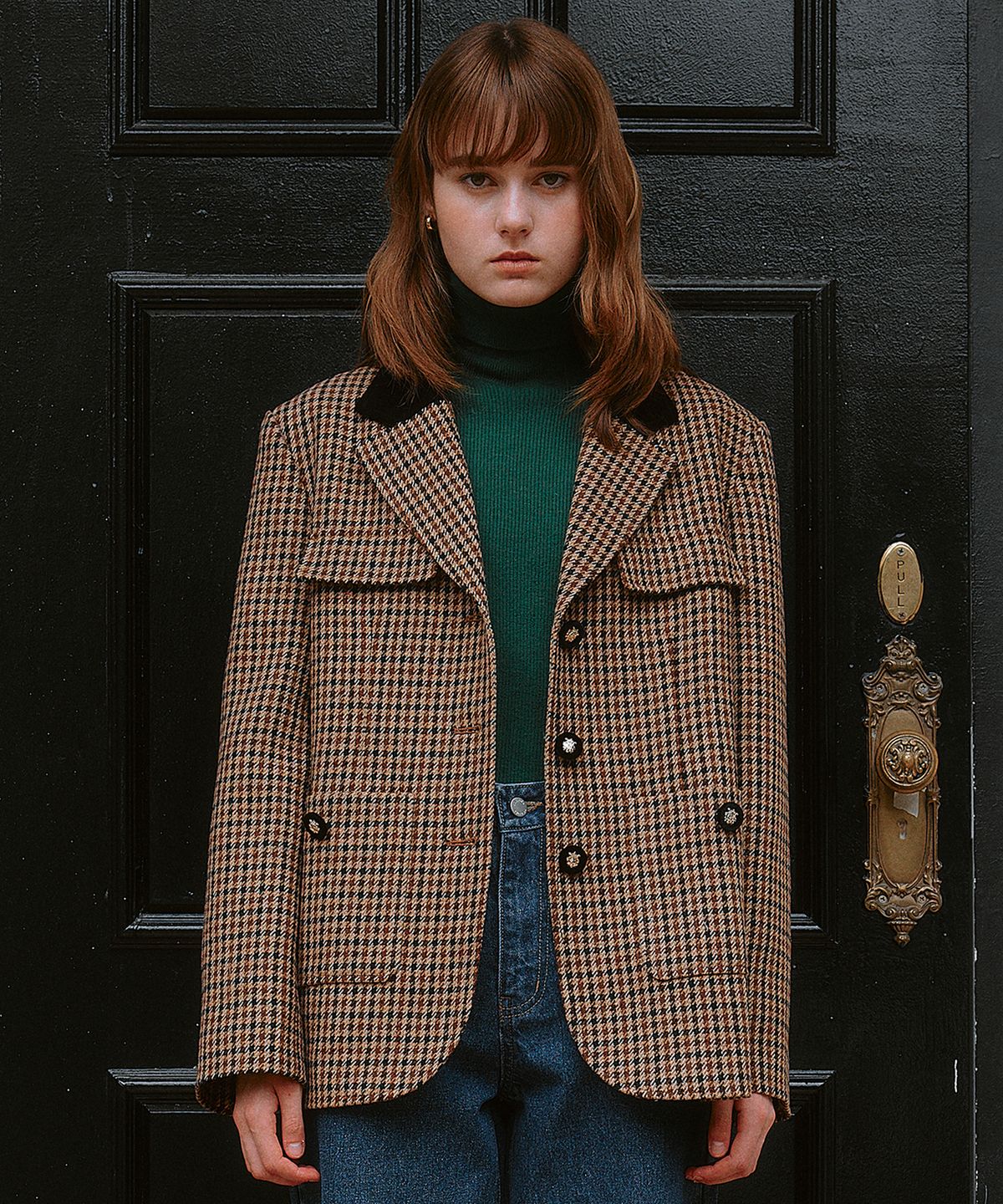 로라로라(ROLAROLA) WOOL BLENDED COLLAR JACKET BEIGE