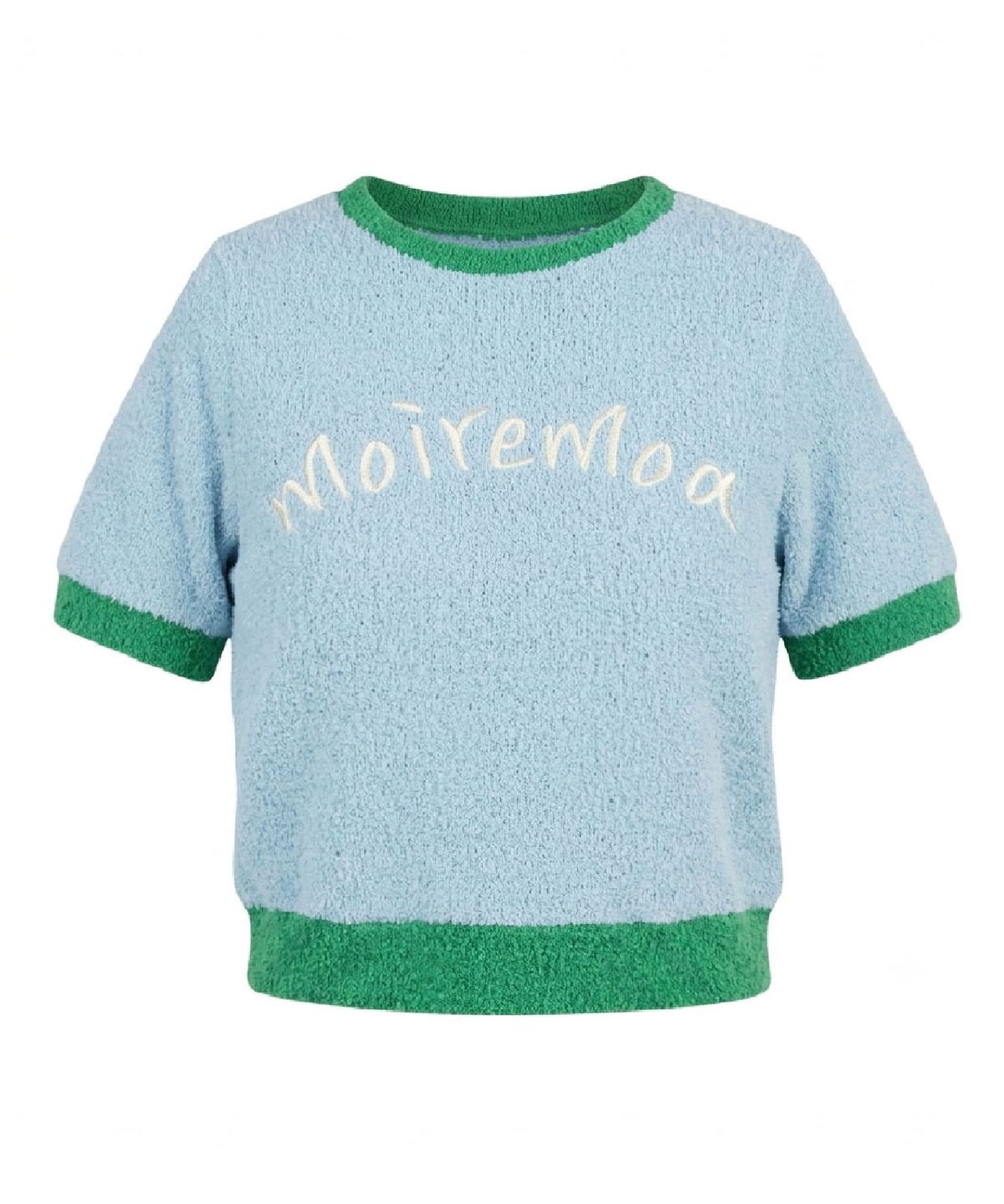 무아르모아(MOIREMOA) soft candy crop top - blue