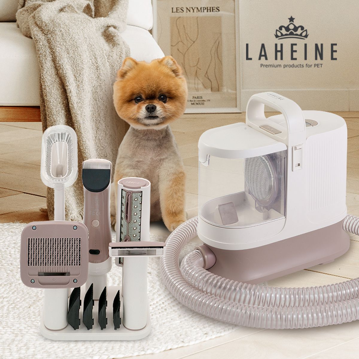 라헨느(LAHEINE) 2세대 더 펫 스마트 멀티 진공 애견 이미용기  6in1