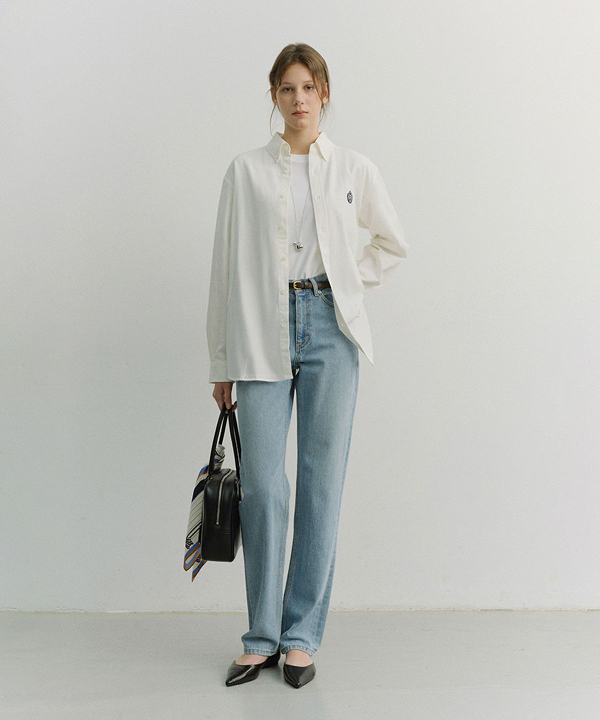 던스트(DUNST) UNISEX CLASSIC BOYFRIEND SHIRT_UDSH6A103_OFF WHITE