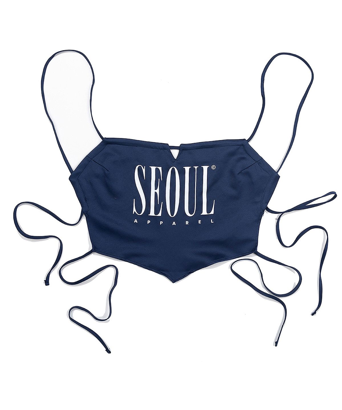 서울어패럴(SEOUL APPAREL) 백 리스 탑 (네이비)