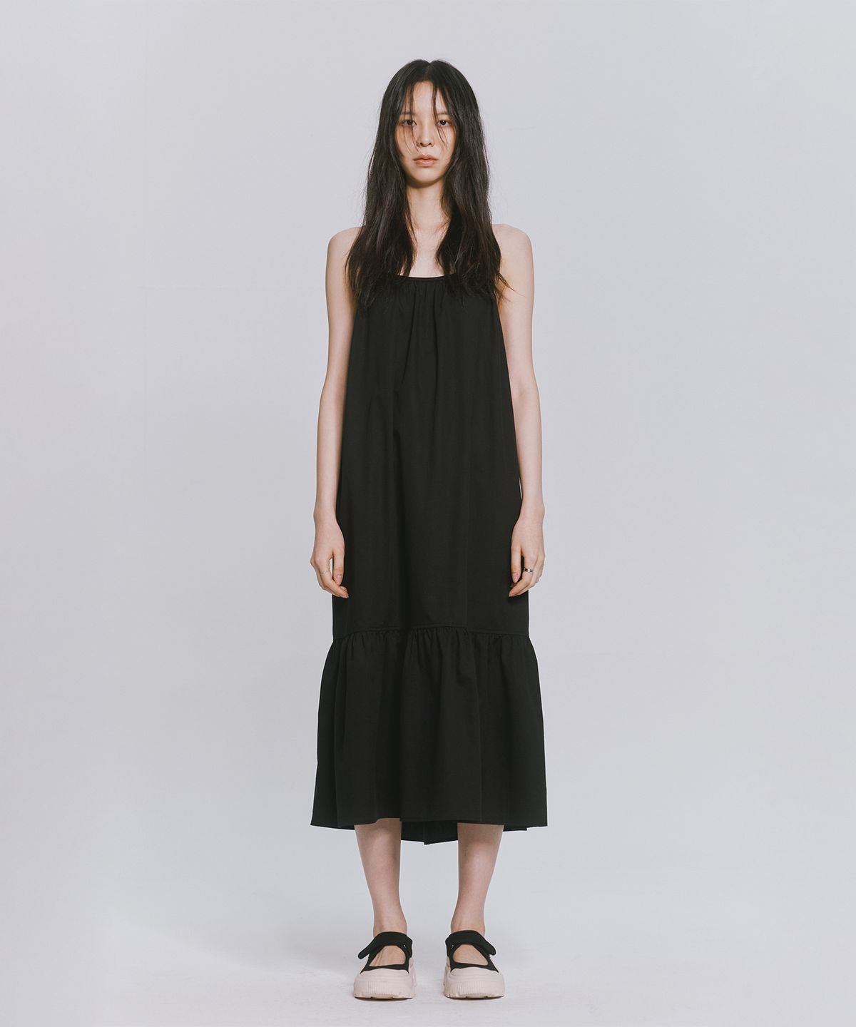 모노포비아(MONOPHOBIA) RELAXED COTTON MAXI DRESS BLACK