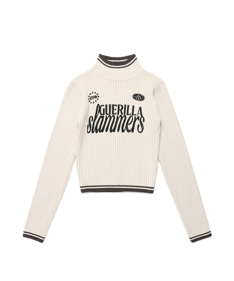 W SLAMMERS TURTLE NECK KNIT IVORY(CV2DFFK640A)