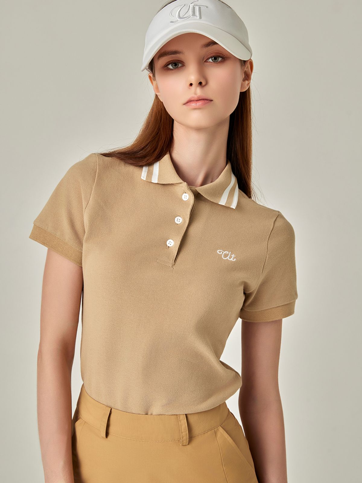 유팅골프(UTING GOLF) 유팅 폴로 반팔 티셔츠 BEIGE
