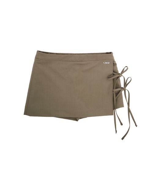 MUSINSA | CRANK String Wrap Skirt Pants_Khaki