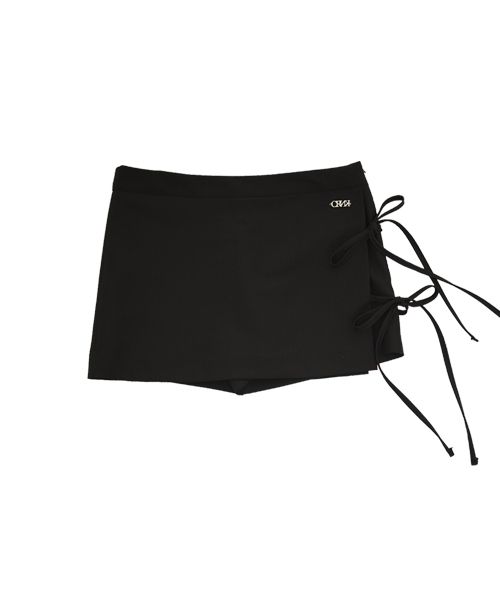 ★CRANK★STRING WRAP SKIRT PANTS_BLACK★正規品/韓国直送料込 MUSINSA | CRANK String Wrap Skirt Pants_Black