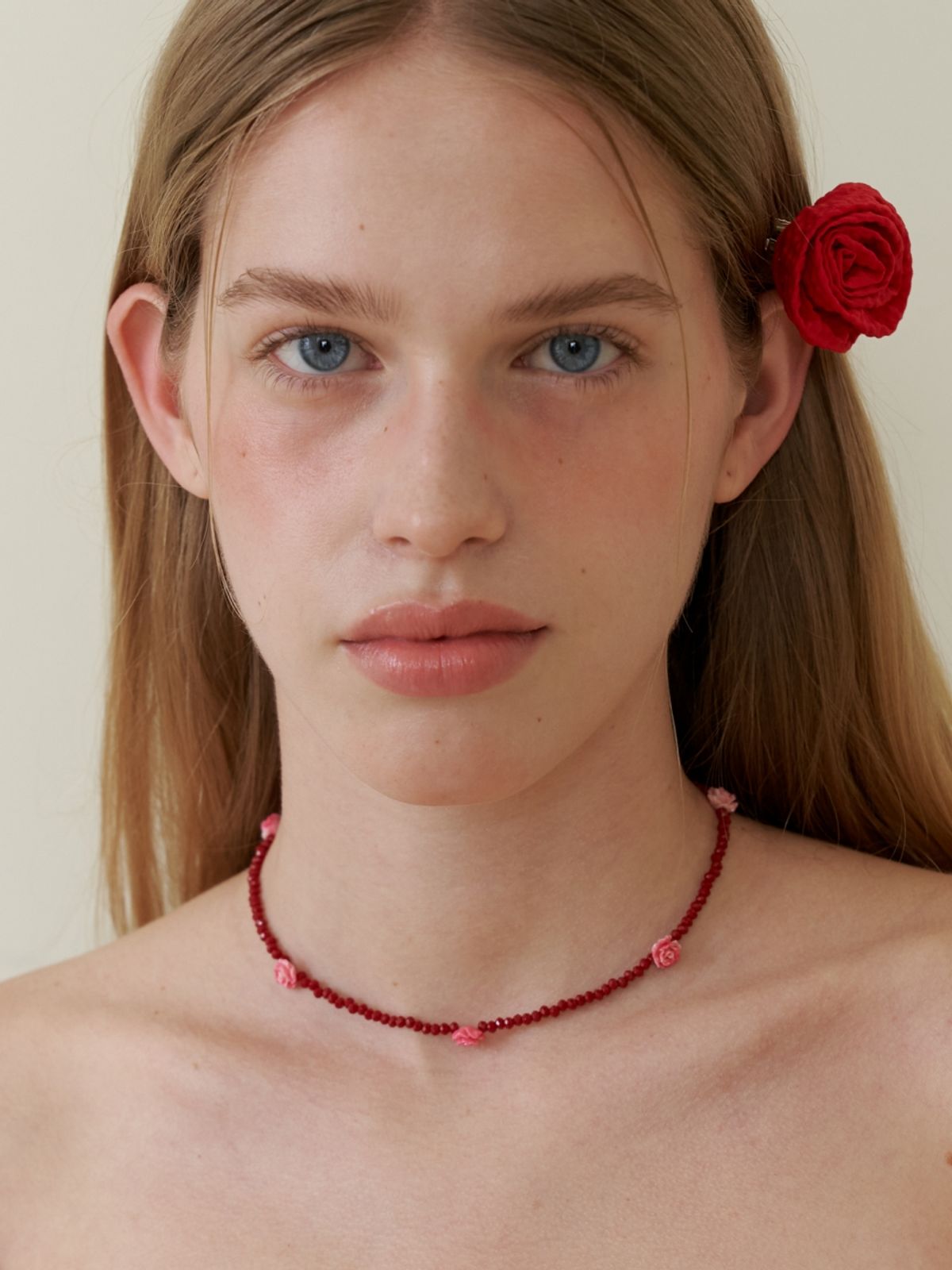 러브미몬스터(LOVE ME MONSTER) 5 Rose Crystal Choker_2Color