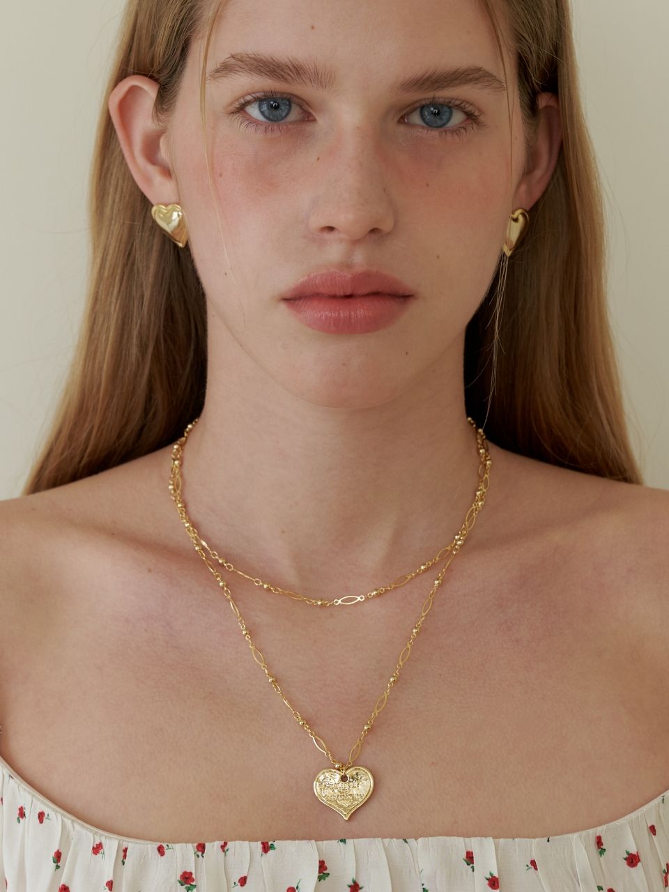 ネックレス・ペンダント LOVE ME MONSTER 2 SET Vintage Heart Long Necklace MUSINSA | LOVE ME MONSTER [2 SET] Vintage Heart Long Necklace