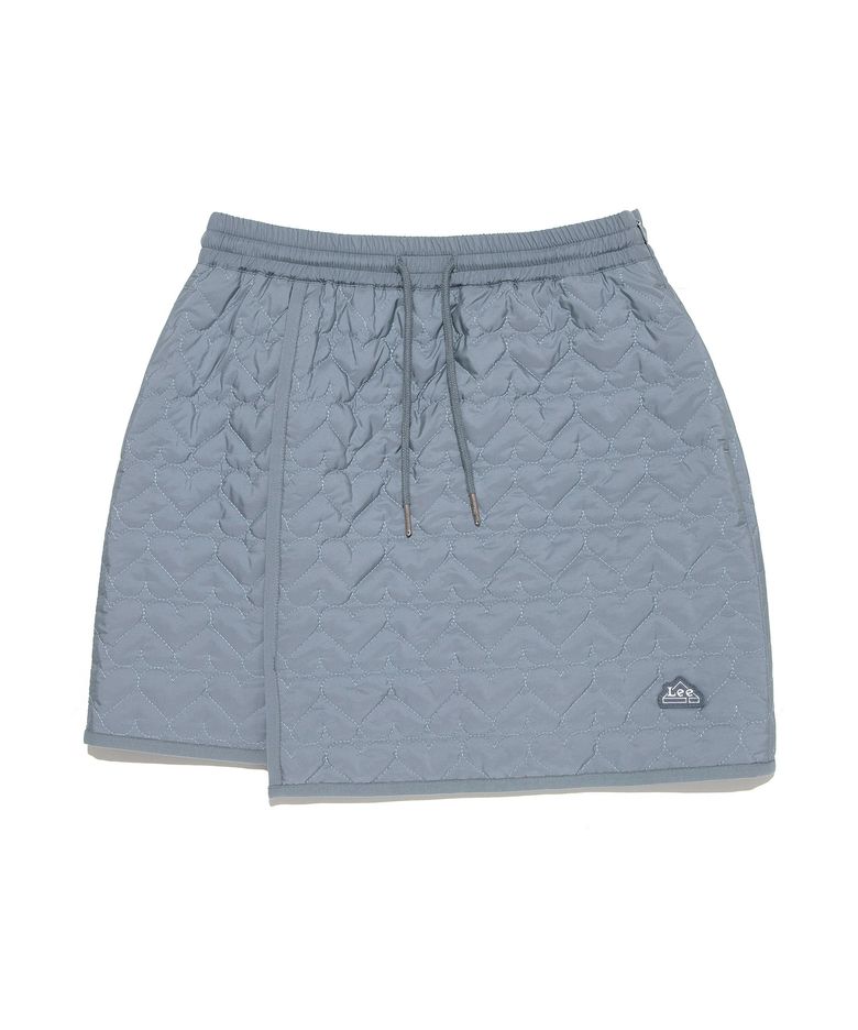 하트 퀼팅 미니 스커트 스카이 블루