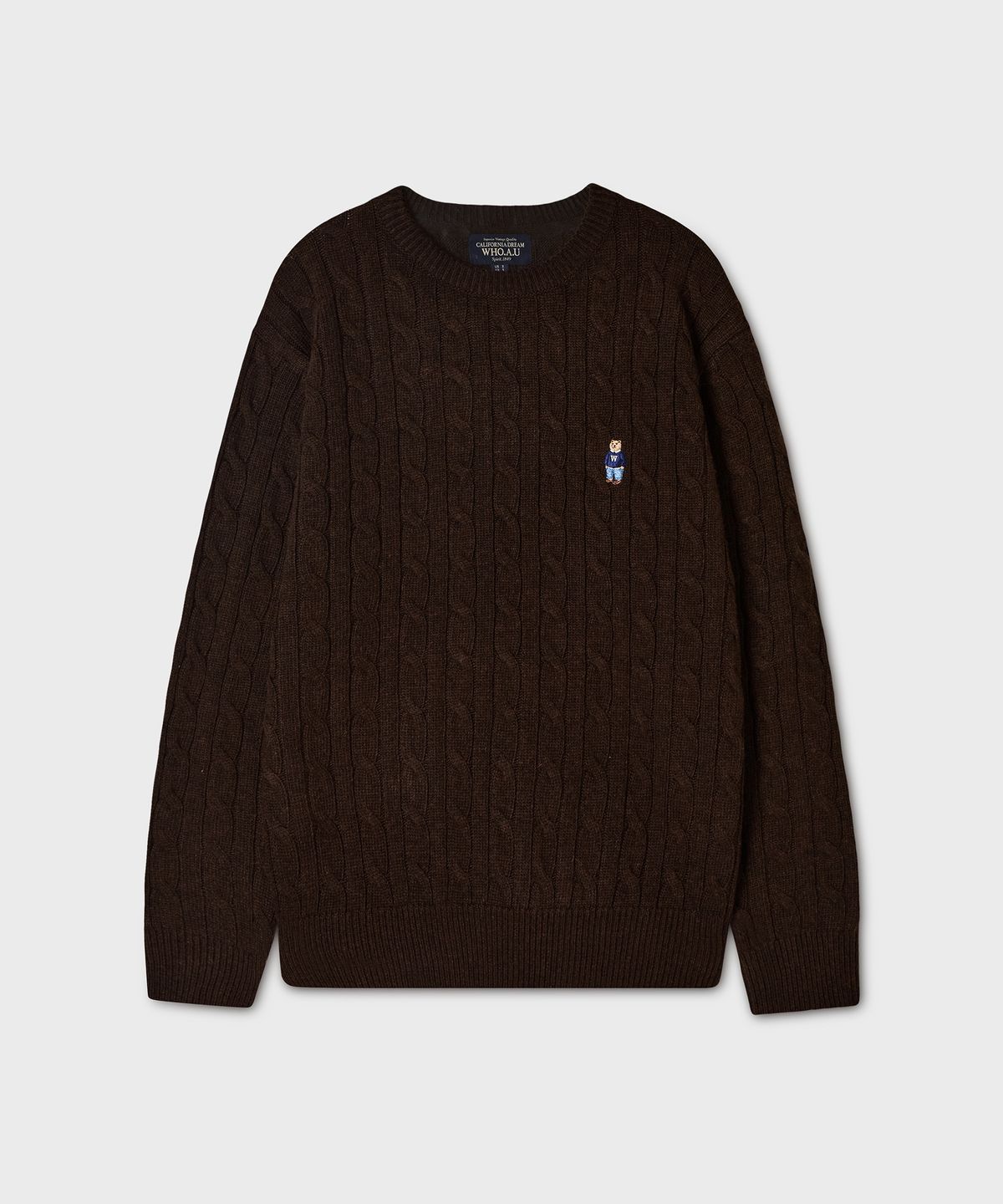 후아유(WHO.A.U) Steve Cable R-neck Pullover(U) / WHKAG4923U