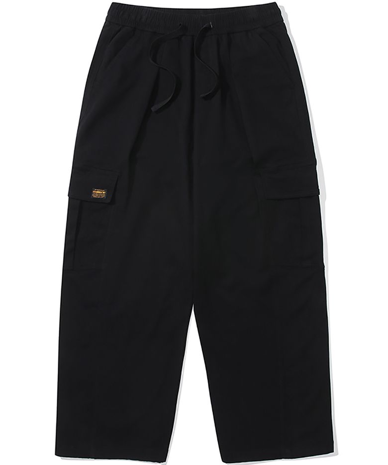 M-LABEL WIDE-FIT CARGO PANTS 블랙