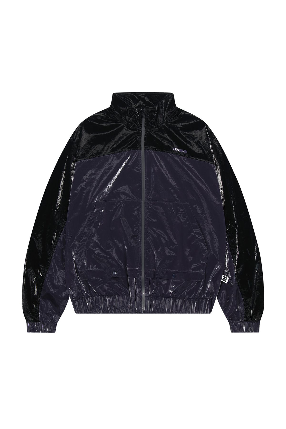 메아(MEA) CONTRAST FLAP COATING JUMPER [BLACK]