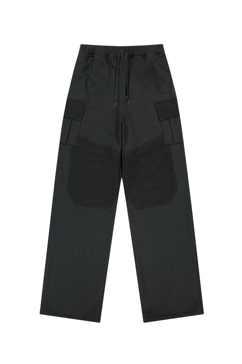 HAVY COTTON DOUBLE SIDE CARGO SWEAT PANTS [BLACK]