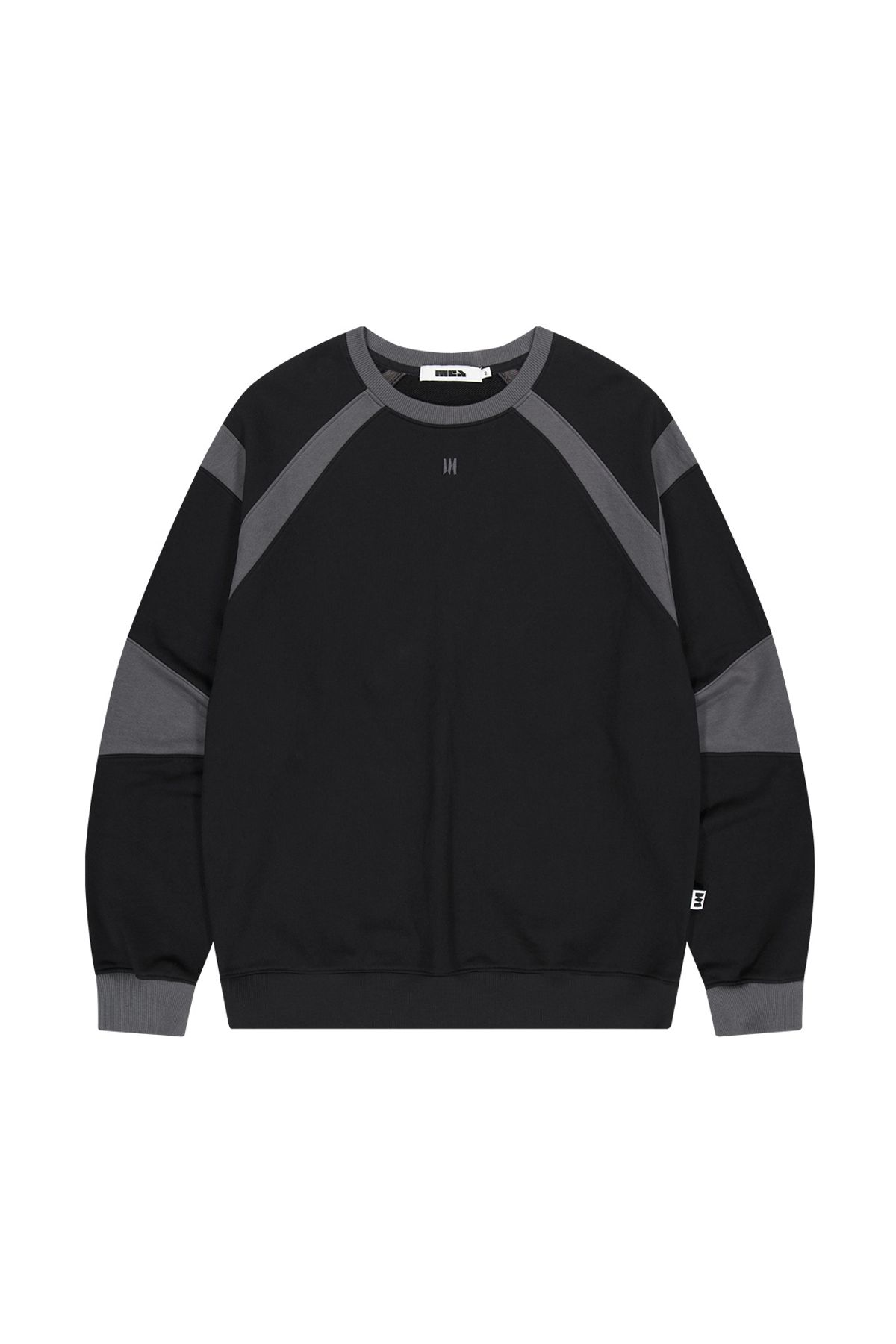 메아(MEA) CONTRAST DETAILED SWEAT SHIRT [BLACK]