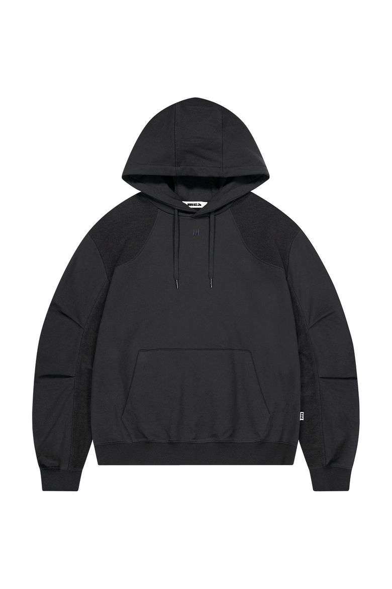 HAEVY COTTON DOUBLE SIDE HOODIE [BLACK]